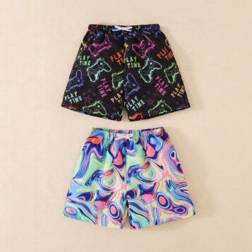 boy's Swim Trunks, Flat-Cut Sports Shorts for Kids, Beach Swimwear Set