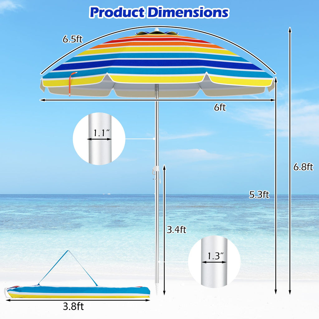 6.5 Feet Beach Umbrella with