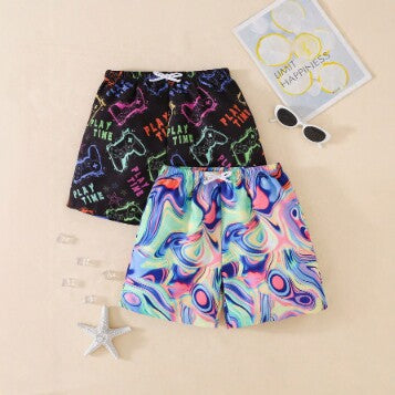 boy's Swim Trunks, Flat-Cut Sports Shorts for Kids, Beach Swimwear Set