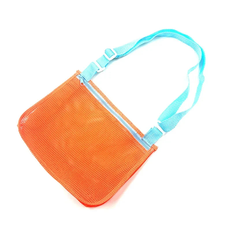 Beach Toy Mesh Bag Kids Shell Storage Bag Beach Toy Seashell Bag Mesh Pool Bags Sand Toys Swimming Accessories for Boy and Girls