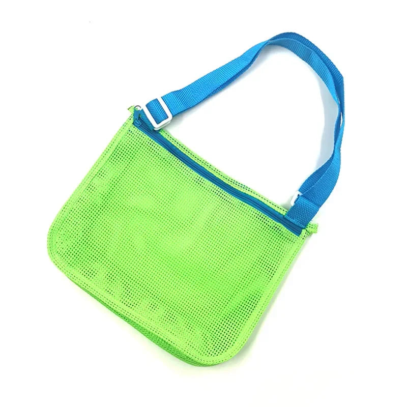Beach Toy Mesh Bag Kids Shell Storage Bag Beach Toy Seashell Bag Mesh Pool Bags Sand Toys Swimming Accessories for Boy and Girls