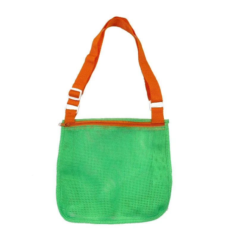 Beach Toy Mesh Bag Kids Shell Storage Bag Beach Toy Seashell Bag Mesh Pool Bags Sand Toys Swimming Accessories for Boy and Girls