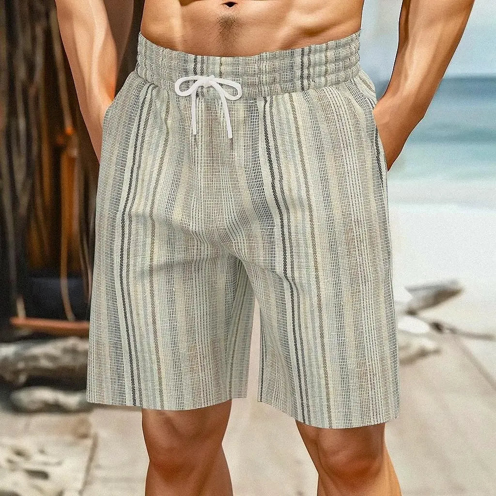 Men's Swim Trunks 3D Retro Stripe Print Beach Shorts Quick Dry Outdoor Leisure Sports Shorts Swimwear Fashion Men's Shorts