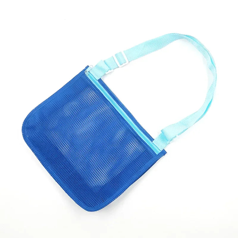 Beach Toy Mesh Bag Kids Shell Storage Bag Beach Toy Seashell Bag Mesh Pool Bags Sand Toys Swimming Accessories for Boy and Girls