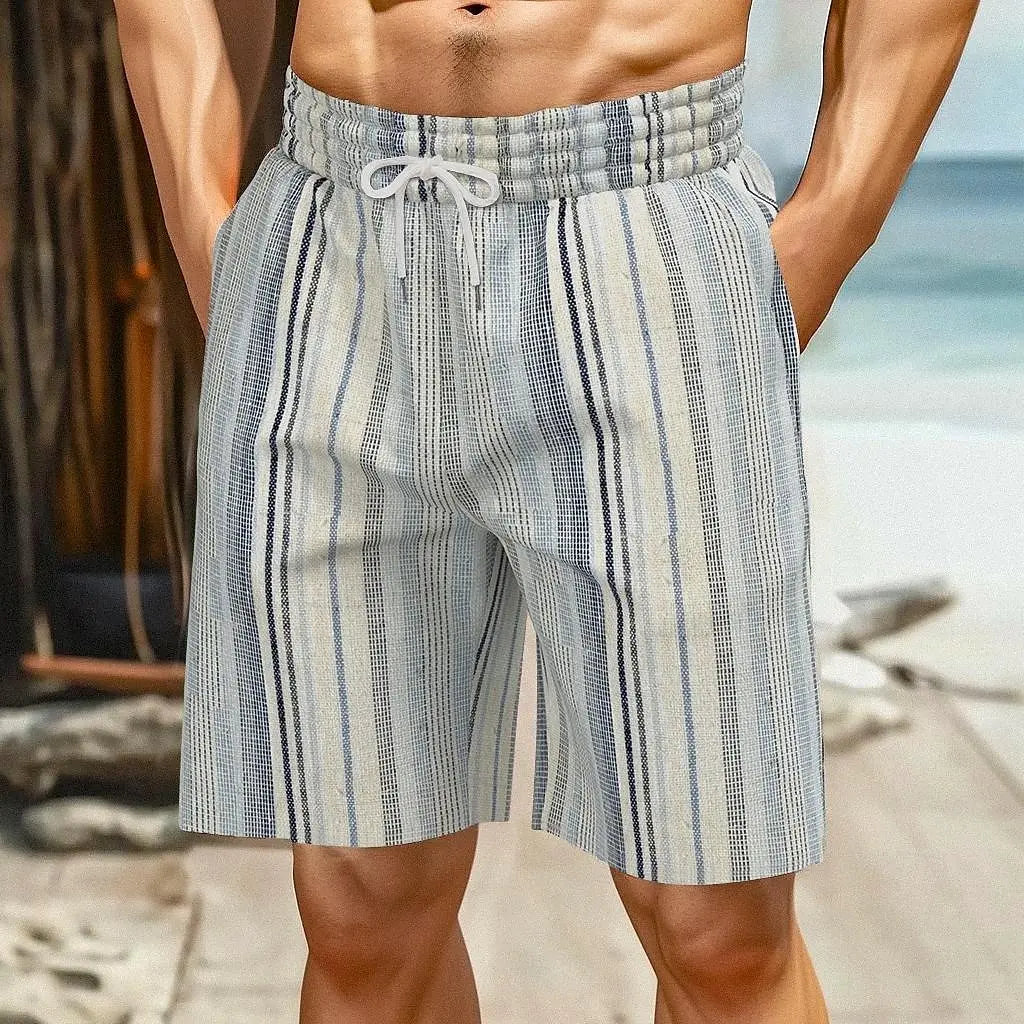 Men's Swim Trunks 3D Retro Stripe Print Beach Shorts Quick Dry Outdoor Leisure Sports Shorts Swimwear Fashion Men's Shorts
