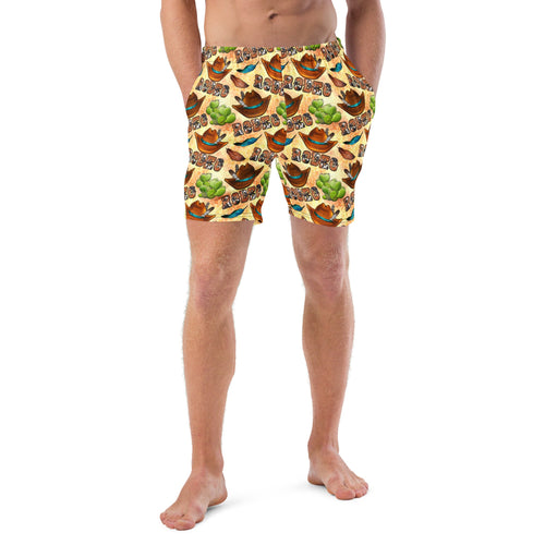 Baha Ranch Yeehaw Rodeo Fever Men's Swim Trunks