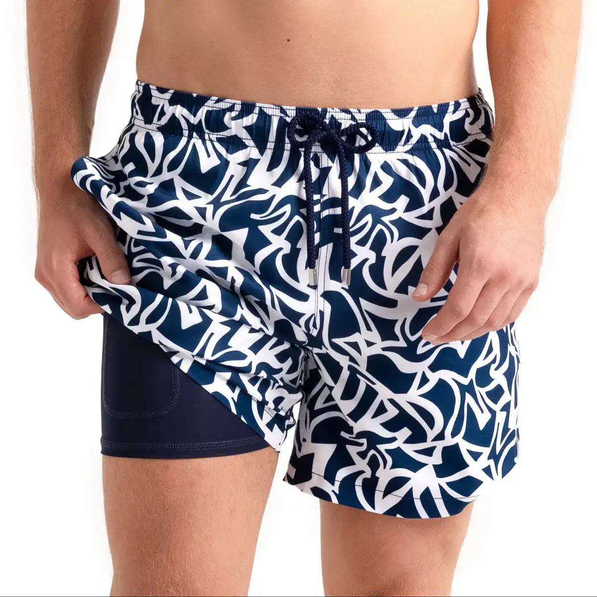 Blue Freedom Hybrid Short, Compression Lined Swim and Resort Trunk