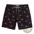 Men's Pink Shark Print Quick Dry Swim Trunks