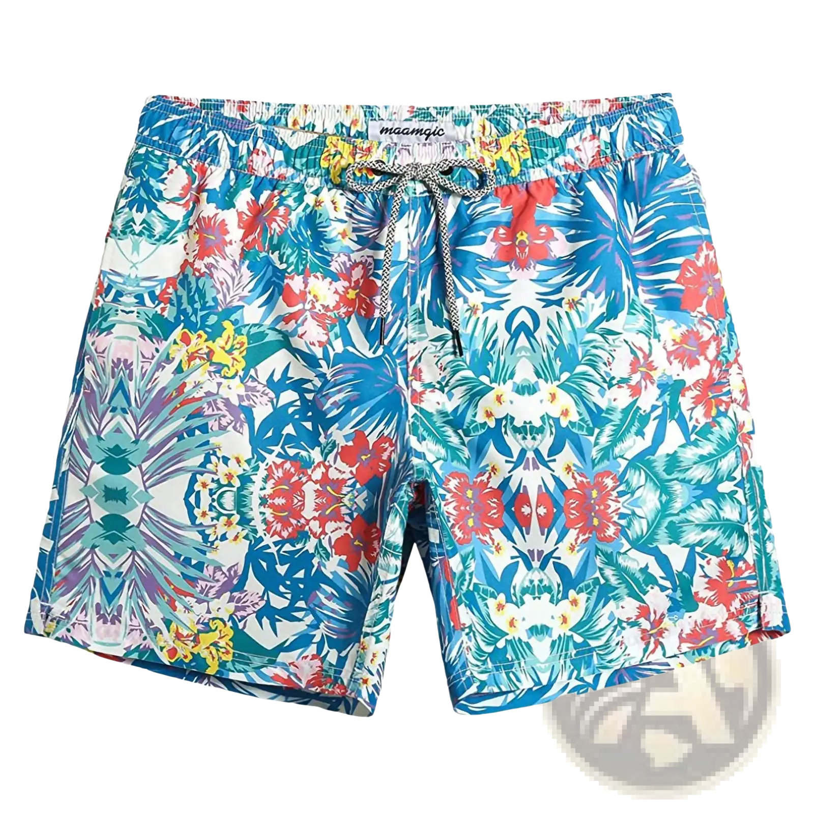 Men's Pink Shark Print Quick Dry Swim Trunks