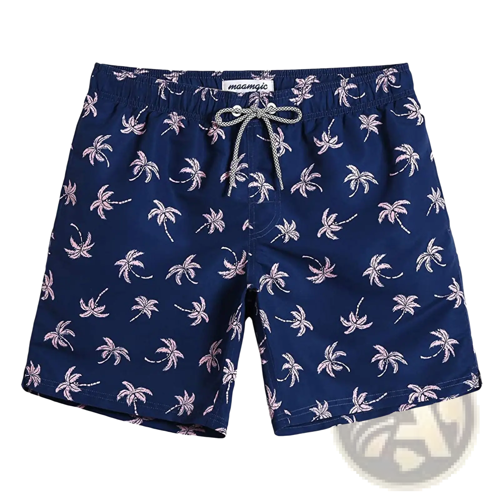 Men's Pink Shark Print Quick Dry Swim Trunks
