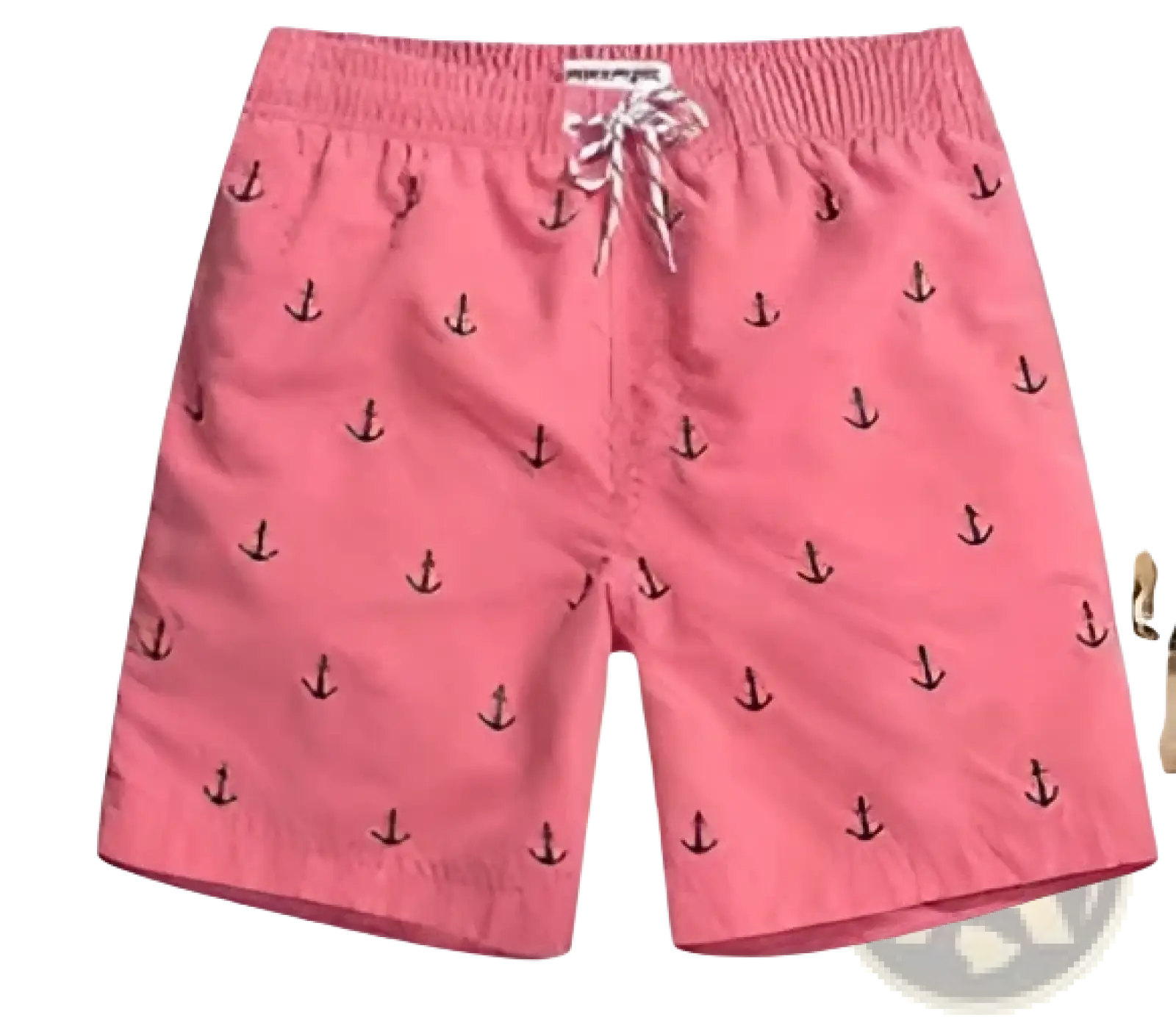Men's Pink Shark Print Quick Dry Swim Trunks