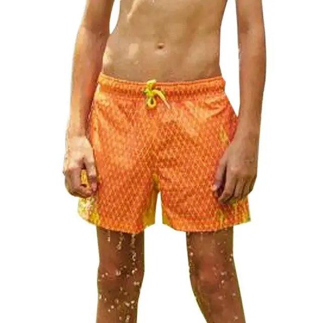 Modern Men's Summer Discoloration Swimming Trunks Magical Change Color Beach Surf Shorts Quick Dry Bathing Short Swim Pants